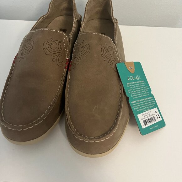 NWT Olukai Women Size 7.5 Nohea Nubuck Loafers - Picture 3 of 3
